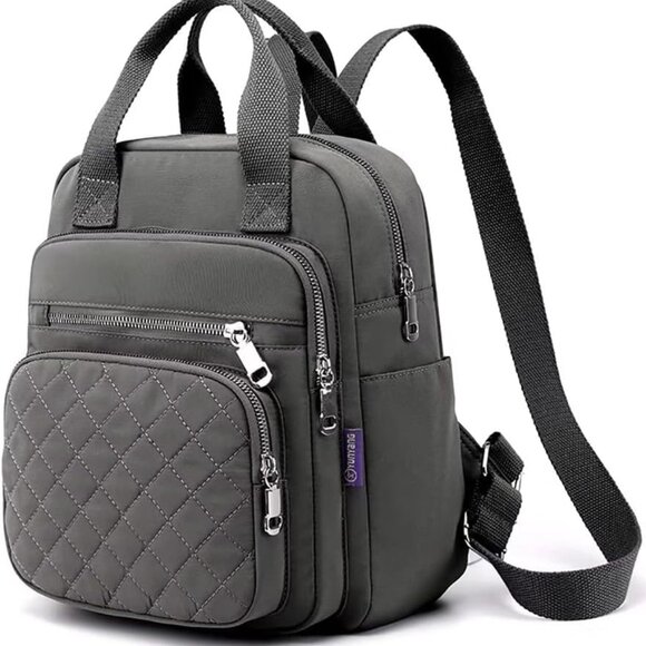 Women Small Waterproof Quilted Square Backpack with Multiple Pockets - Picture 1 of 7